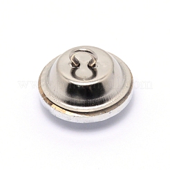 ガラスのラインストーンボタン  鉄のトレイ付き  家具を飾る  フラットラウンド  クリスタル  20x15~15.5mm  穴：3mm&nbsp;BUTT-WH0015-21C-01