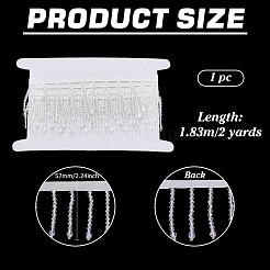 2ヤードのガラスシードビーズタッセルリボン  服飾材料  ホワイト  2-1/4インチ（57mm）&nbsp;OCOR-PH0006-83A