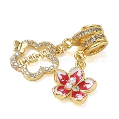 Mother's Day Brass Micro Pave Clear Cubic Zirconia Pendants&nbsp;CU-CBA4231-02A-G