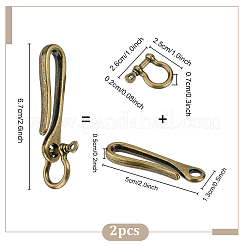 2Pcs Alloy Shackle Clasps with S Hook Clasps&nbsp;FIND-PH0026-11B-AB