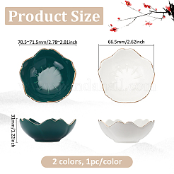 2色の磁器ブラシホルダー2個  中国製のブラシレスト ブラシスタンド  花  ミックスカラー  70.5~71.5x31mm  内径：66.5mm  1pc /カラー&nbsp;OFST-PH0001-06A
