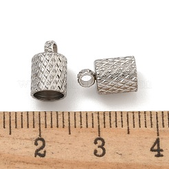 変色しにくい304ステンレススチールコードエンド  コラム  ステンレス鋼色  10x6mm  穴：2mm  内径：5mm&nbsp;STAS-Z084-07P-02B