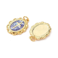 Rack Plating Brass & Shell Pendants&nbsp;KK-I357-05G