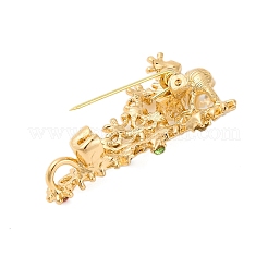 Rhinestone Alloy Brooches&nbsp;JEWB-M047-02G-07