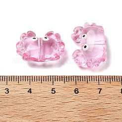 透明なガラスエナメルビーズ  カニ  ミックスカラー  15x21x8mm  穴：1.4mm&nbsp;LAMP-V001-08
