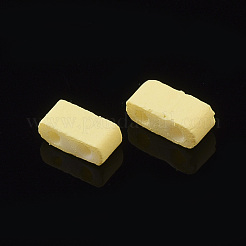 2ホールガラスシードビーズ  ラバー加工スタイル  長方形  きいろ  4.5~5.5x2x2~2.5mm  穴：0.5~0.8mm&nbsp;SEED-S023-31B-11
