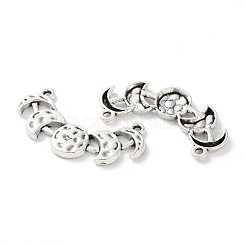 ムーンフェイズ チベットスタイル 合金ペンダント  月食のチャーム  アンティークシルバー  16x31x2mm  穴：1.4mm&nbsp;TIBE-B002-01AS