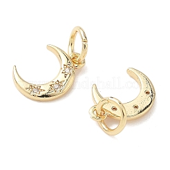 Brass Micro Pave Cubic Zirconia Pendants&nbsp;KK-D386-15G-02
