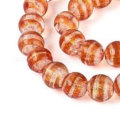 Handmade Foil Glass Beads Strands&nbsp;FOIL-N033-05E