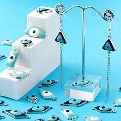 32Pcs 8 Style Platinum Alloy Enamel Links Connectors&nbsp;ENAM-LS0001-84