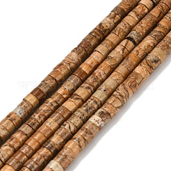 天然石ピクチャージャスパービーズ連売り  ディスク  ヒシビーズ  4x2~2.5mm  穴：0.7mm  約158~160個/連  14.96''~15.16''（38~38.5センチメートル）&nbsp;G-Z110-A12-2x4mm