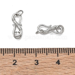 シェグレース 304ステンレススチール製S字フック留め具  ダブル丸カン付き  ステンレス鋼色  17.5mm  穴：3mm&nbsp;SA-CBAF1D5-23P