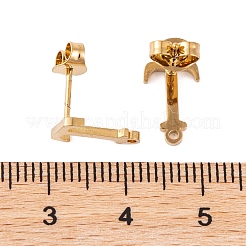イオンプレーティング（IP）304ステンレススチールスタッドピアス  女性のための  文字t  11.5x7.5mm  穴：1mm  ピン：0.7mm&nbsp;FIND-Q103-01T-G