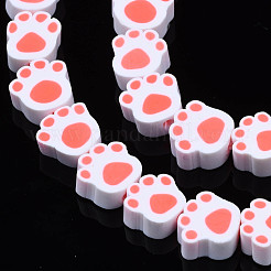 手作り樹脂粘土ビーズ連売り  足跡  鮭色  6.5~11x9~11.5x4~5mm  穴：1.6mm  約39個/連  14.37インチ〜15.35インチ（36.5~39cm）&nbsp;CLAY-N011-008-01H