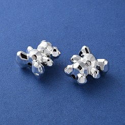 電気メッキ不透明アクリルビーズ  クマ  多面カット  銀メッキ  18.5x17x12mm  穴：2mm&nbsp;PACR-D288-05S
