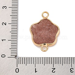 Natural Strawberry Quartz Flower Connector Charms&nbsp;KK-U042-17G-01