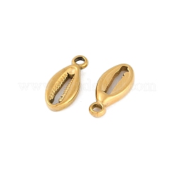 イオンプレーティング（IP）304ステンレスペンダント  シェルチャーム  18KGP本金メッキ  17x8x2.6mm  穴：2.1mm&nbsp;STAS-C106-02G