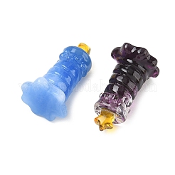 オペーク樹脂カボション  スターキャンドル  ミックスカラー  29x17.5mm&nbsp;RESI-A055-04
