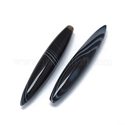 天然縞アゲート /縞瑪瑙ビーズ  片穴  染め＆加熱  オーバル  41.5~42x7mm  穴：0.8~1mm&nbsp;G-L514-001