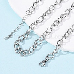 6mm 304ステンレススチール製キューバンリンクチェーンネックレス（女性用）  変色しない  ステンレス鋼色  18-1/4インチ（46.4cm）&nbsp;NJEW-B145-01P
