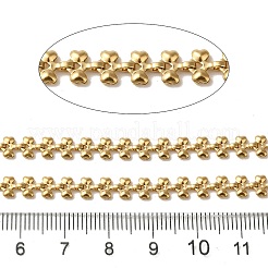 イオンプレーティング（IP）304ステンレススチールハートリンクチェーン  溶接されていない  スプールで  18KGP本金メッキ  5.5x6x2mm  10 m /ロール&nbsp;CHS-Q006-06G