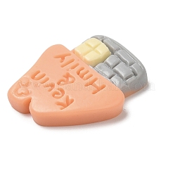 道路標識不透明樹脂カボション  ジュエリー作りのための  ハウス  桃パフ  23x19x4mm&nbsp;RESI-E044-01A