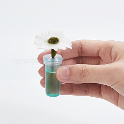 プラスチックフラワーウォーターチューブ  キャップ付き  新鮮な地下茎水耕容器を保管してください  フラワーアレンジメント用花チューブ  ライトシアン  4.1cm  約190個/袋&nbsp;DIY-PH0026-46
