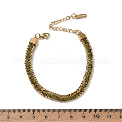 304 Stainless Steel Rhinestone Tennis Bracelets with Twisted Chains&nbsp;SA-CBABBEA-04G-05