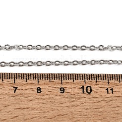 12Pcs 2.4MM 304 Stainless Steel Textured Cable Chain Necklaces for Men Women&nbsp;NJEW-H093-18P-04