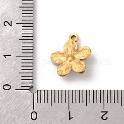 304ステンレススチールエナメルチャーム  花のチャーム  模造パールと  ゴールドカラー  フローラルホワイト  13.5x12x3.5mm  穴：1.4mm&nbsp;STAS-D361-01G-01
