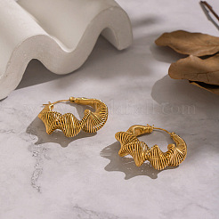 Twist 304 Stainless Steel Hoop Earrings&nbsp;JE2678-1