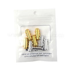 8セット 2色 3連真鍮製マグネットスライドロック留め具  6穴  チューブ  ミックスカラー  19.5x10.5x6.5mm  穴：1.4mm  4個/カラー&nbsp;KK-FS0001-60