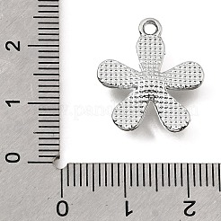 UVメッキ合金クリスタルラインストーンペンダント  花のチャーム  プラチナ  20x17.5x4mm  穴：1.8mm&nbsp;RB-CBAD37D-14P
