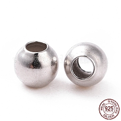 Rhodium Plated 925 Sterling Silver Spacer Beads&nbsp;STER-L063-01P