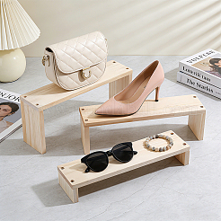 3Pcs 3 Sizes Rectangle Wooden Jewelry Organizer Display Riser Stands&nbsp;ODIS-WH0099-244A