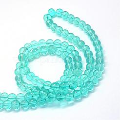 Baking Paint Transparent Glass Round Bead Strands&nbsp;DGLA-Q022-6mm-27