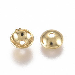 304ステンレススチールビーズキャップ  花弁のない  ゴールドカラー  4x1.2mm  穴：0.8mm&nbsp;STAS-L234-134G