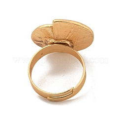 女性用マットゴールド合金調節可能リング  花  内径：17.8mm&nbsp;LS-RJEW-K260-07F