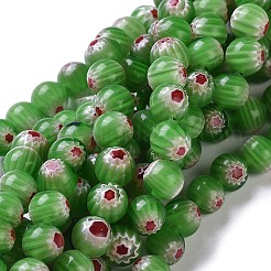 Round Millefiori Glass Beads Strands&nbsp;LK-P002-12