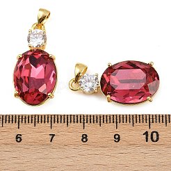 Brass Micro Pave Cubic Zirconia Pendants&nbsp;KK-B150-30G-01