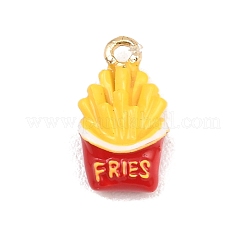 フライドポテト合金エナメルチャーム  ゴールドカラー  レッド  14.5x8x4mm  穴：1.6mm&nbsp;ENAM-P264-01D-G