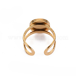 201 Stainless Steel Cuff Ring Findings&nbsp;STAS-S080-040A-G