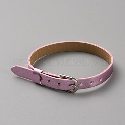 Blank PU Leather Cord Bracelet with Alloy Clasps&nbsp;X1-AJEW-TAC0041-01A-01