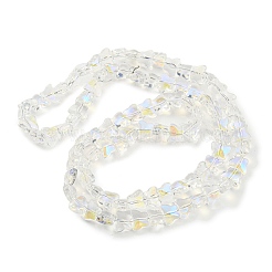 電気メッキ透明ガラスビーズ連売り  蝶  透明  8x10x6mm  穴：1mm  約90個/連  10.08インチ（25.6cm）&nbsp;EGLA-G037-11A-AB01