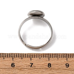 304ステンレス鋼調整リング部品  フラットラウンドパッドリングセッティング  ステンレス鋼色  トレイ：8mm  3mm  内径：17mm&nbsp;STAS-B098-03B-P