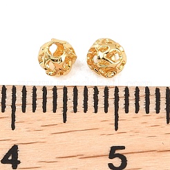 真鍮ビーズ  中空ラウンド  ゴールドカラー  4x3.5mm  穴：1.4mm&nbsp;KK-H250-03A-G