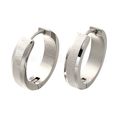 女性用304ステンレスフープピアス  316サージカルステンレススチール製耳ピン付き  リング  ステンレス鋼色  20x5mm&nbsp;EJEW-C096-44P
