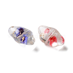 透明樹脂ビーズ  ドライフラワーと金箔入り  雲  16.5x27.5x13mm  穴：2mm&nbsp;RESI-B031-02B