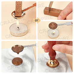 DIYスクラップブックキット  キャンドル入り  ステンレス鋼のスプーンとシーリングワックススティック  暗赤色  9x1.1x1.1cm  20pc&nbsp;DIY-CP0002-71N