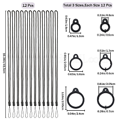24Pcs 2 Style Silicone Rings with 12Pcs Adjustable Necklace Lanyard Anti-Lost Pendant Holder&nbsp;DIY-GF0008-09B